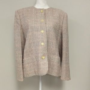 Vintage Hingham Square Women's Grey/Pink Blazer size 16